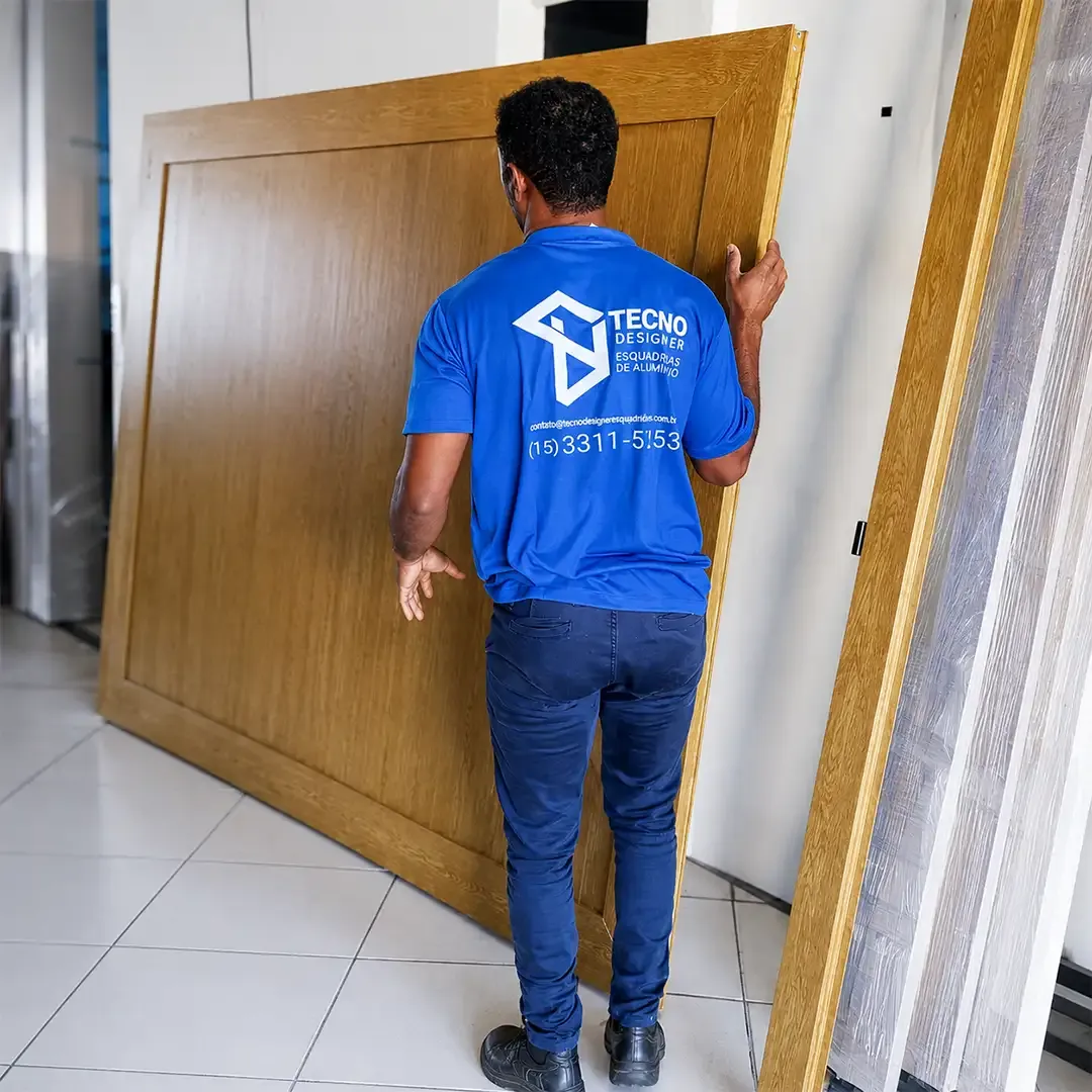 Instalação e acabamento de porta em obra